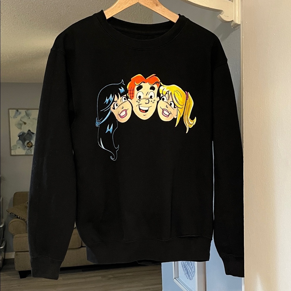 Y2K Archie Comics Black Long Sleeve Sweatshirt Size S - Picture 2 of 9
